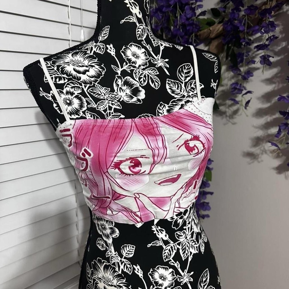 SHEIN Pink Anime Crop Top – Size Small